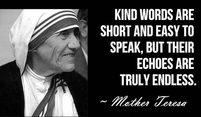 kind words by Mother Theresa
