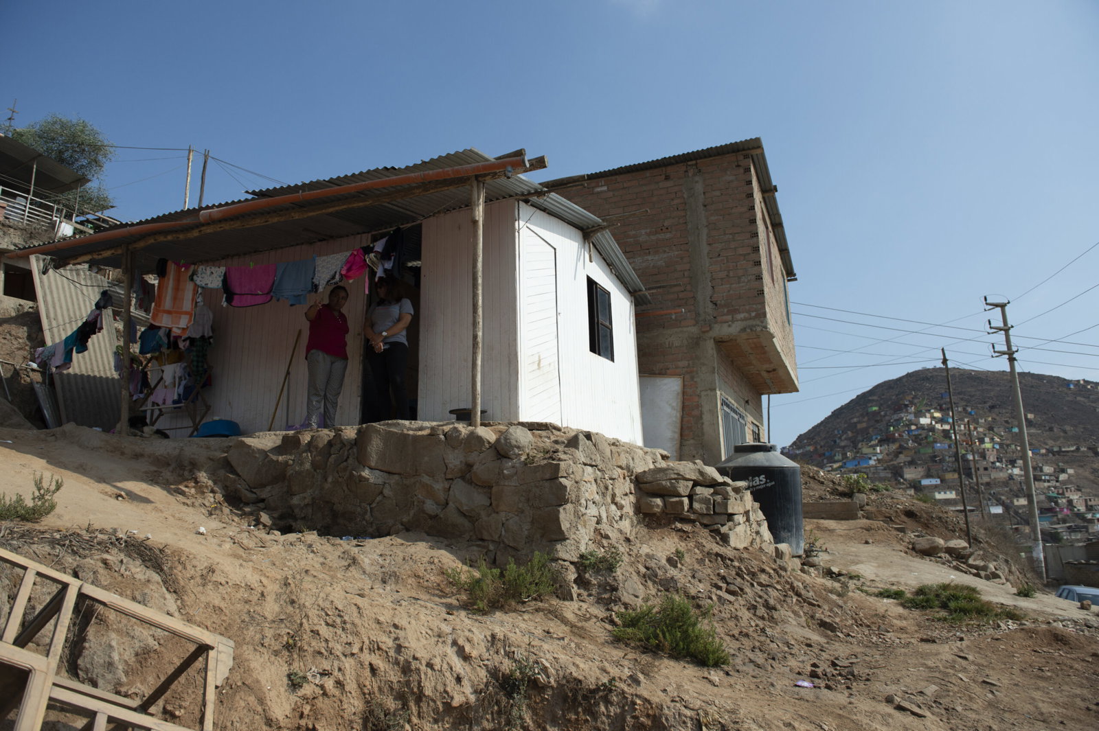 a shack on a hill in lima, peru.