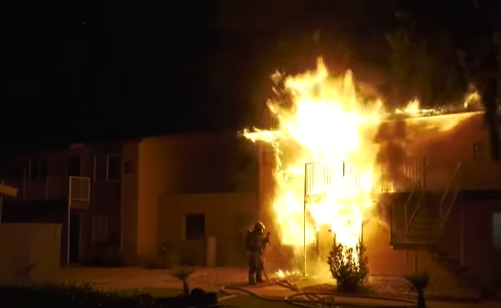 fire at Claudia Jimenez's Phoenix, AZ apartment,